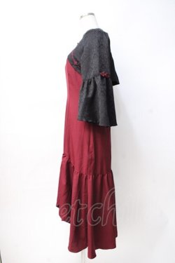 画像2: axes femme POETIQUE / ロータス刺繍チャイナワンピース M ワイン Y-25-07-29-088-AX-OP-SZ-ZY
