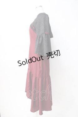 画像2: axes femme POETIQUE / ロータス刺繍チャイナワンピース M ワイン Y-25-07-29-088-AX-OP-SZ-ZY