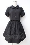 axes femme POETIQUE / シアーチェックスカラップワンピース M 黒 Y-25-07-29-090-AX-OP-SZ-ZY
