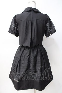 画像3: axes femme POETIQUE / シアーチェックスカラップワンピース M 黒 Y-25-07-29-090-AX-OP-SZ-ZY