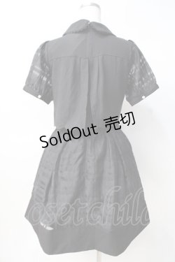 画像3: axes femme POETIQUE / シアーチェックスカラップワンピース M 黒 Y-25-07-29-090-AX-OP-SZ-ZY