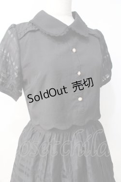 画像4: axes femme POETIQUE / シアーチェックスカラップワンピース M 黒 Y-25-07-29-090-AX-OP-SZ-ZY