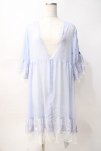 axes femme / シアー×チュールレースガウン F サックス Y-25-07-29-092-AX-TO-SZ-ZY