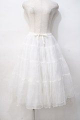axes femme kawaii / ミディオーガンジーパニエ M 白 Y-25-07-29-101-AX-SK-SZ-ZY