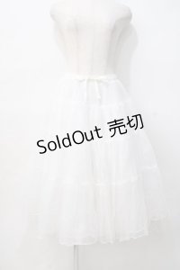 axes femme kawaii / ミディオーガンジーパニエ M 白 Y-25-07-29-101-AX-SK-SZ-ZY