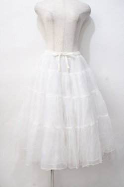 画像1: axes femme kawaii / ミディオーガンジーパニエ M 白 Y-25-07-29-101-AX-SK-SZ-ZY