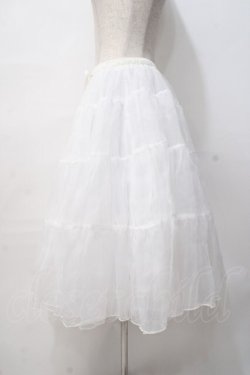 画像2: axes femme kawaii / ミディオーガンジーパニエ M 白 Y-25-07-29-101-AX-SK-SZ-ZY