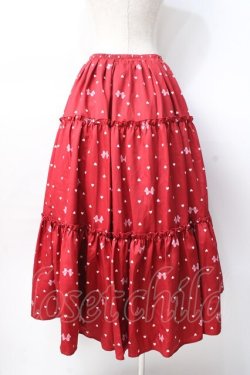 画像3: axes femme kawaii / ハートドット柄ティアードスカート M 赤 Y-25-07-29-103-AX-SK-SZ-ZY