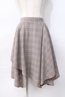 画像1: axes femme / フリルイレヘムスカート M 茶 Y-25-07-29-104-AX-SK-SZ-ZY