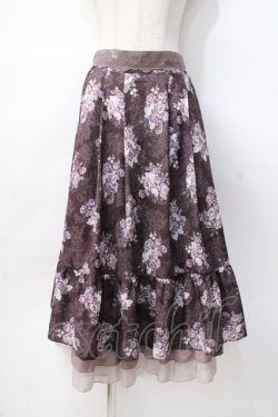 画像1: axes femme / グランブーケ柄スカート F 茶 Y-25-07-29-105-AX-SK-SZ-ZY