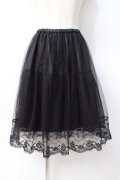 axes femme / チュール×レーススカート M 黒 Y-25-07-29-109-AX-SK-SZ-ZY