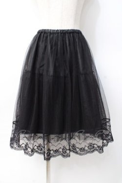 画像1: axes femme / チュール×レーススカート M 黒 Y-25-07-29-109-AX-SK-SZ-ZY