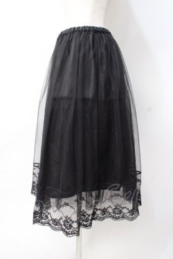 画像2: axes femme / チュール×レーススカート M 黒 Y-25-07-29-109-AX-SK-SZ-ZY