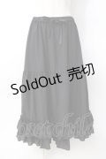axes femme kawaii / ミディフリルペチスカート M 黒 Y-25-07-29-110-AX-SK-SZ-ZY