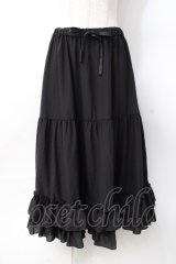 axes femme kawaii / ミディフリルペチスカート M 黒 Y-25-07-29-110-AX-SK-SZ-ZY