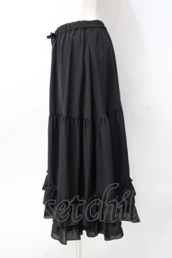 画像2: axes femme kawaii / ミディフリルペチスカート M 黒 Y-25-07-29-110-AX-SK-SZ-ZY