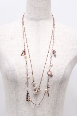 画像1: axes femme / モチーフ2連ネックレス  Aゴールド Y-25-07-29-002-AX-AC-SZ-ZY
