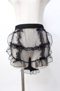 axes femme kawaii / ドットチュールハーフエプロン M 黒 Y-25-07-29-113-AX-ZA-SZ-ZY