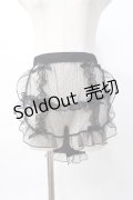 axes femme kawaii / ドットチュールハーフエプロン M 黒 Y-25-07-29-113-AX-ZA-SZ-ZY