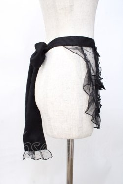 画像2: axes femme kawaii / ドットチュールハーフエプロン M 黒 Y-25-07-29-113-AX-ZA-SZ-ZY