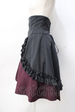 画像2: ATELIER BOZ / バネッサコルセットスカート  ブラック×ワイン Y-25-07-29-116-EL-SK-SZ-ZY