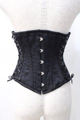 abilletage / ローズサテンコルセット 2 ブラック Y-25-07-29-118-GO-TO-SZ-ZY