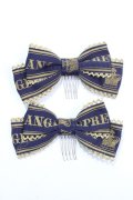 Angelic Pretty / Crownロゴリボンコーム  紺 Y-25-07-29-018-AP-AC-SZ-ZY