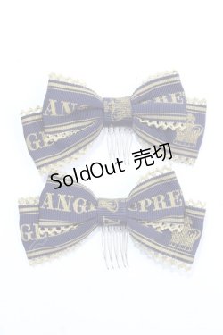 画像1: Angelic Pretty / Crownロゴリボンコーム  紺 Y-25-07-29-018-AP-AC-SZ-ZY