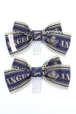 画像2: Angelic Pretty / Crownロゴリボンコーム  紺 Y-25-07-29-018-AP-AC-SZ-ZY