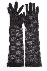 GOTH / レース手袋  黒 Y-25-07-29-021-GO-ZA-SZ-ZT488