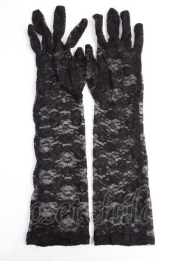 画像1: GOTH / レース手袋  黒 Y-25-07-29-021-GO-ZA-SZ-ZY