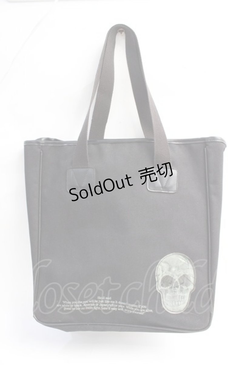 画像1: SHIN&COMPANY / スカルトートバッグ  黒 Y-25-07-29-022-PU-BG-SZ-ZTK019 (1)