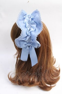 画像2: axes femme kawaii / ドットチュールフリルカチューシャ  ブルー Y-25-07-29-028-AX-AC-SZ-ZY