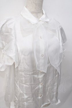 画像4: axes femme POETIQUE / ボウタイ付オフショルブラウス  白 Y-25-07-31-031-AX-BL-SZ-ZY