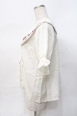 画像2: axes femme POETIQUE / チェリー刺繍リボン襟ブラウス  ベージュ Y-25-07-31-032-AX-TO-SZ-ZY