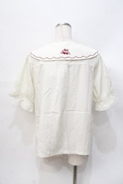画像3: axes femme POETIQUE / チェリー刺繍リボン襟ブラウス  ベージュ Y-25-07-31-032-AX-TO-SZ-ZY