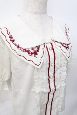 画像4: axes femme POETIQUE / チェリー刺繍リボン襟ブラウス  ベージュ Y-25-07-31-032-AX-TO-SZ-ZY