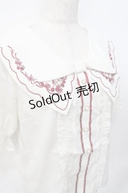 画像4: axes femme POETIQUE / チェリー刺繍リボン襟ブラウス  ベージュ Y-25-07-31-032-AX-TO-SZ-ZY