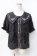 画像1: axes femme POETIQUE / チェリー刺繍リボン襟ブラウス  黒 Y-25-07-31-033-AX-TO-SZ-ZY (1)