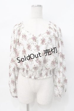 画像1: axes femme / 花柄ボリューム袖ブラウス  白 Y-25-07-31-035-AX-BL-SZ-ZY