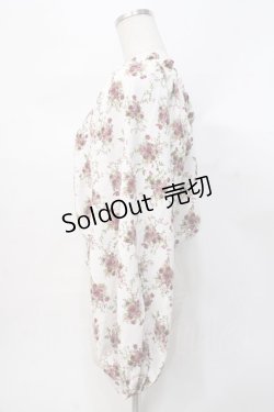 画像2: axes femme / 花柄ボリューム袖ブラウス  白 Y-25-07-31-035-AX-BL-SZ-ZY
