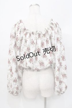 画像3: axes femme / 花柄ボリューム袖ブラウス  白 Y-25-07-31-035-AX-BL-SZ-ZY