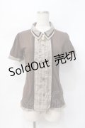 axes femme / 切り替え襟付きTシャツ M 茶 Y-25-07-31-037-AX-TO-SZ-ZY