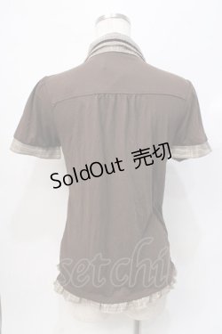 画像3: axes femme / 切り替え襟付きTシャツ M 茶 Y-25-07-31-037-AX-TO-SZ-ZY