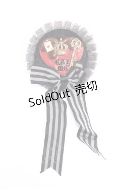 画像1: チェルシィ / EATME ロゼット風ハートブローチ  黒 Y-25-07-31-006-LO-ZA-SZ-ZT486-F007