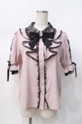 NOEMIE / ラッフルフリルレースアップブラウス M ピンク Y-25-07-31-043-LO-BL-SZ-ZY