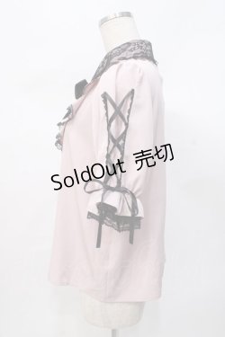 画像2: NOEMIE / ラッフルフリルレースアップブラウス M ピンク Y-25-07-31-043-LO-BL-SZ-ZT393