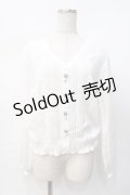 axes femme / プチローズモチーフカーデ  白 Y-25-07-31-044-AX-TO-SZ-ZI