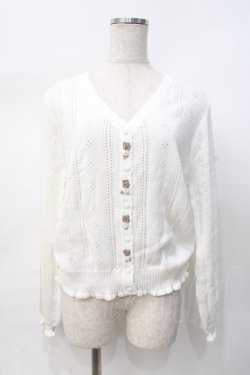 画像1: axes femme / プチローズモチーフカーデ  白 Y-25-07-31-044-AX-TO-SZ-ZY