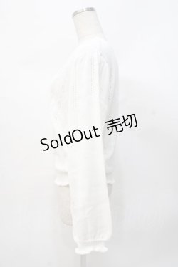 画像2: axes femme / プチローズモチーフカーデ  白 Y-25-07-31-044-AX-TO-SZ-ZI